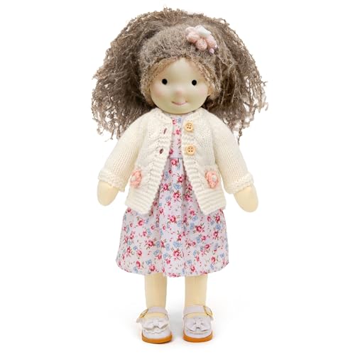 BlissfulPixie Handmade Waldorf Girl Rag Doll Amber 12 Soft Plush Ideal First Doll for Babies Toddlers - Image 1