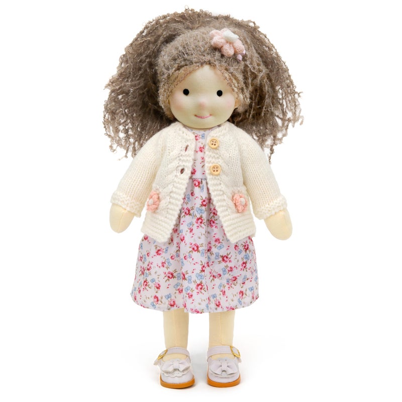 BlissfulPixie Handmade Waldorf Girl Rag Doll Amber 12 Soft Plush Ideal First Doll for Babies Toddlers - Image 3