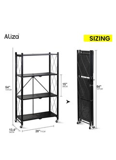 Storage Organizer 4-Tier Shelves – UAE's #1 Foldable Kitchen Storage Organizer – Multipurpose Rack for Kitchen & Living Room - pzsku/ZFC34CC0956FA56F91224Z/45/_/1737848008/91e34c44-507f-4c70-8a34-88c7da79d0cc