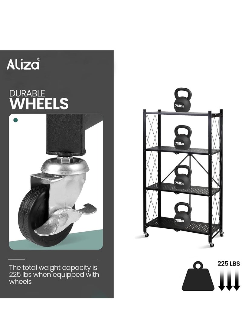 أليزا منظم تخزين بأربعة أرفف - منظم تخزين المطبخ القابل للطي رقم 1 في الإمارات العربية المتحدة - رف متعدد الأغراض للمطبخ وغرفة المعيشة - Image 5