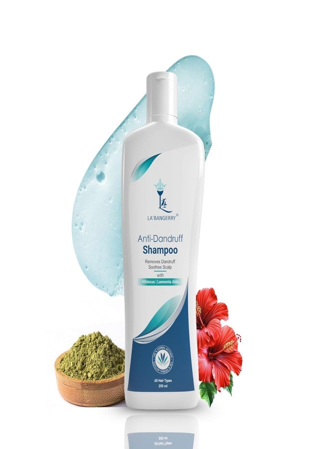 LA'BANGERRY Anti Dandruff Shampoo Enriched with Hibiscus & Lawsonia Alba | Herbal Scalp Cleanser for Flake-Free, Healthy Hair For Men & Women, All Hair Types - 250ml - Image 1