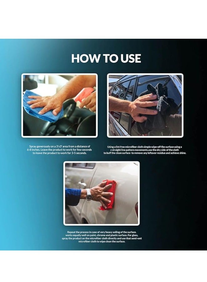 LAZER Lazer Spray & Swipe Waterless Car Wash & Wax 500ml Trigger Spray, Safe & Easy Car Wash Without Waters, Silky & Shine, Protect Car Paint, For All Type Vehicles, Foaming Formula, Car Shampoo - Image 2