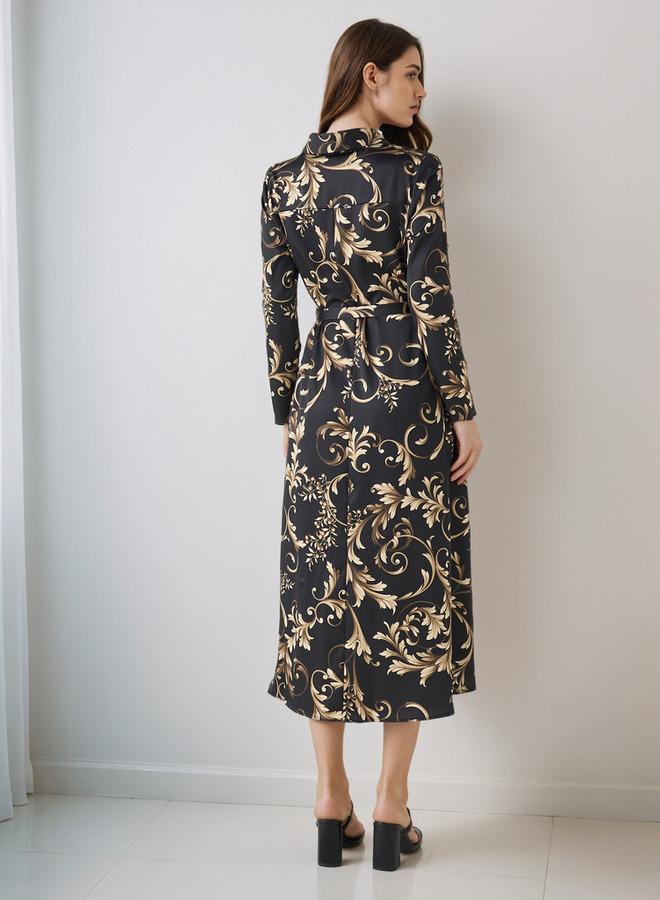 Splash FAV Animal Print Shirt Dress with Tie-Up Detail - Image 3
