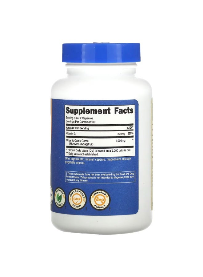 Nutricost, كامو كامو، 120 كبسولة (500 مجم لكل كبسولة) - Image 2