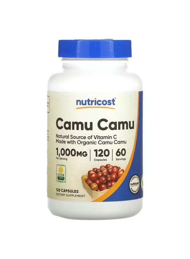 Nutricost, كامو كامو، 120 كبسولة (500 مجم لكل كبسولة) - Image 1