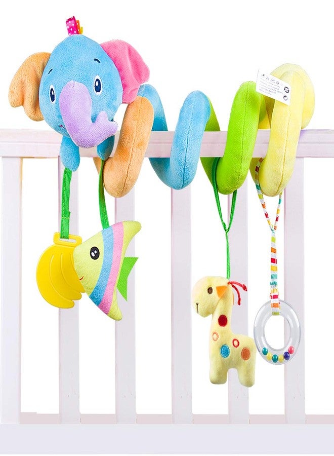 Caterbee Baby Car Seat Toys, Activity Spiral pram Hanging Toys with Rattle for Infant (Elephant) - Image 3