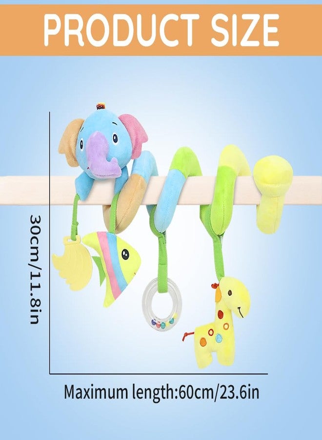 Caterbee Baby Car Seat Toys, Activity Spiral pram Hanging Toys with Rattle for Infant (Elephant) - Image 4