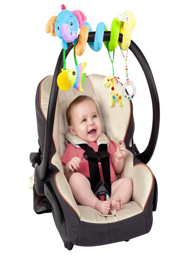 Caterbee Baby Car Seat Toys, Activity Spiral pram Hanging Toys with Rattle for Infant (Elephant) - Image 2
