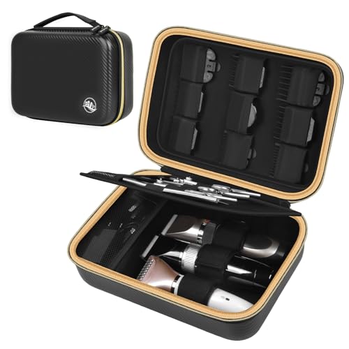 Boobowl Barber Accessories Bag for Clippers and Supplies, Mens Hair Trimmers Box, Portable Clipper Storage Holder for Hair Cutting, Guard Grooming Kit and Barbers Supplies (Bag Only)-Dark Black - Image 1