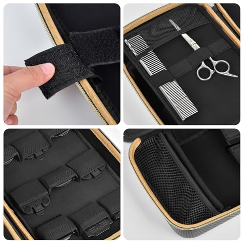 Boobowl Barber Accessories Bag for Clippers and Supplies, Mens Hair Trimmers Box, Portable Clipper Storage Holder for Hair Cutting, Guard Grooming Kit and Barbers Supplies (Bag Only)-Dark Black - Image 3