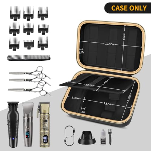 Boobowl Barber Accessories Bag for Clippers and Supplies, Mens Hair Trimmers Box, Portable Clipper Storage Holder for Hair Cutting, Guard Grooming Kit and Barbers Supplies (Bag Only)-Dark Black - Image 2