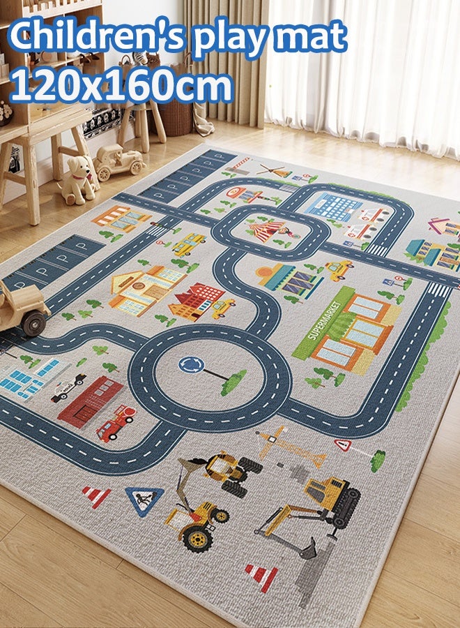 Vixplorn Newborn Games Rug Mat Carpet, Car Rugs for Kids Toy Cars, Non Slip Floor Mats for Kids, Educational Area Play Rugs for Kids Playroom Bedroom， Children's Educational Fun Carpet  120*160cm - Image 1