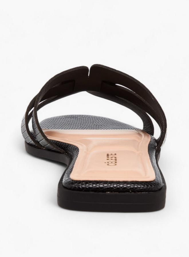 سيليست صنادل نسائية مسطحة سهلة الارتداء بنقوش - Image 5