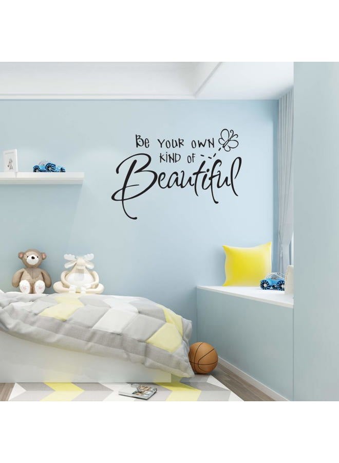 Lnrkai Be Your Own Kind of Beautiful Wall Stickers Quote, DIY Vinyl Butterfly Decal Wallpaper Wall Decor for Bedroom Teen Girl Home Decoration - Image 3