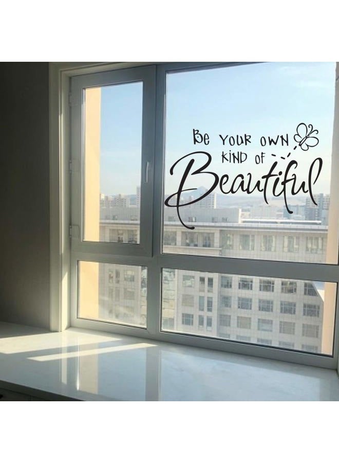 Lnrkai Be Your Own Kind of Beautiful Wall Stickers Quote, DIY Vinyl Butterfly Decal Wallpaper Wall Decor for Bedroom Teen Girl Home Decoration - Image 2