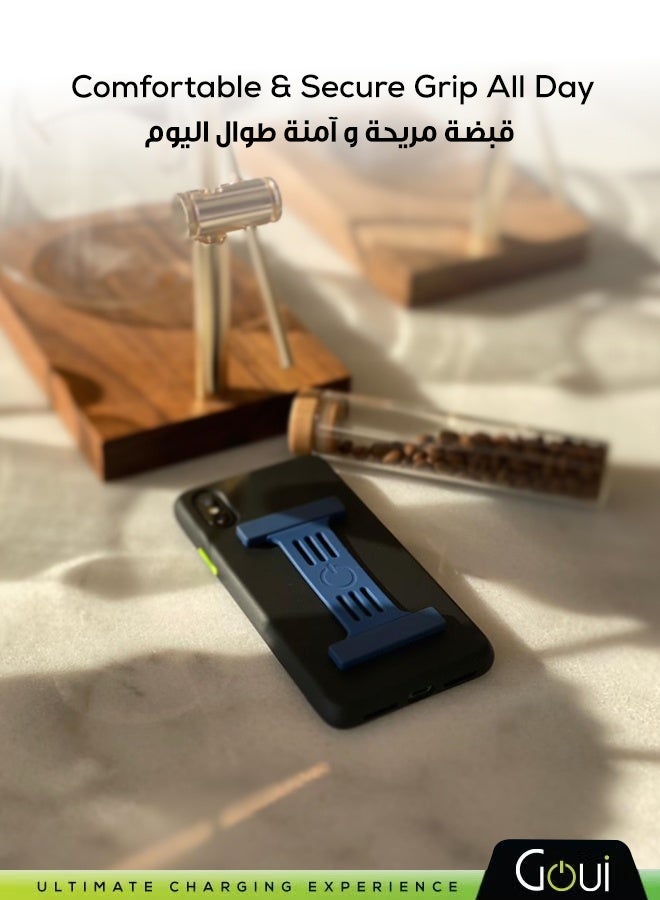 جوي حزام مغناطيسي مع حامل إصبع – يعزز الوظائف والراحة والأناقة لاستخدام الهاتف وحمله بسهولة أكبر، متوافق مع كفر قوي لهاتف آيفون، ويوفر مسكة مريحة وأنيقة Midnight Blue - Image 2