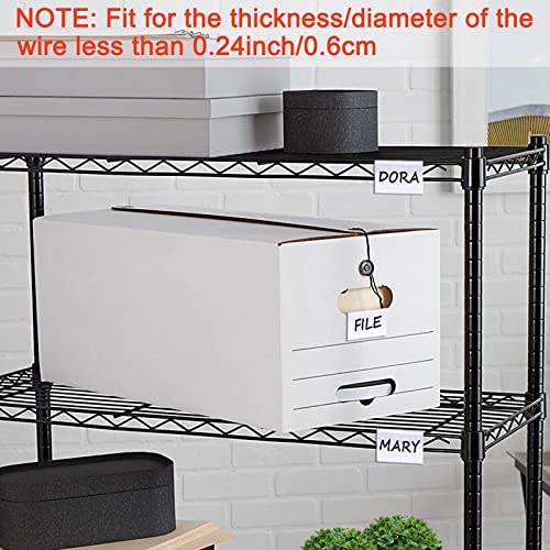 ChanQnTon 50PCS Basket Bin Labels Clip On,ChanQnTon Clear Plastic Labels for Storage Bins, Wire Shelf Price Tags,Merchandise Sign Display Holder,50PCS 6X4CM Paper Inserts Included. - Image 5