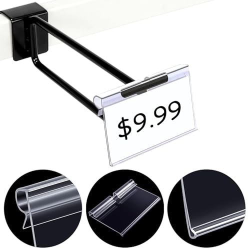 ChanQnTon 50PCS Basket Bin Labels Clip On,ChanQnTon Clear Plastic Labels for Storage Bins, Wire Shelf Price Tags,Merchandise Sign Display Holder,50PCS 6X4CM Paper Inserts Included. - Image 3
