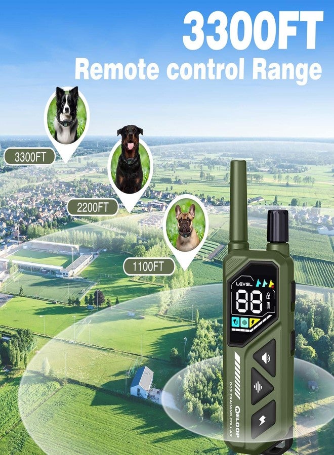إيلوب طوق تدريب الكلاب ELoop - طوق تدريب للكلاب بمدى 3300 قدم مع جهاز تحكم عن بعد، مقاوم للماء بمعيار IPX7 وقابل لإعادة الشحن مع 3 أوضاع تدريب وقفل أمان، مناسب لكلبين، بوزن 5-120 رطلاً (صغير، متوسط، كبير) - Image 2