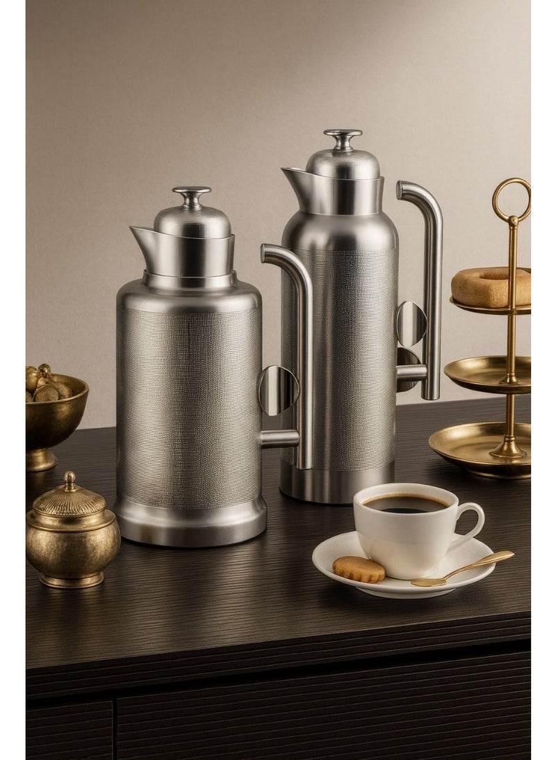 السيف  ✨ طقم ترامس فاخر باللون الفضي – من شركة السيف | أناقة معدنية تعكس ذوقًا راقيًا ✨ - Image 1