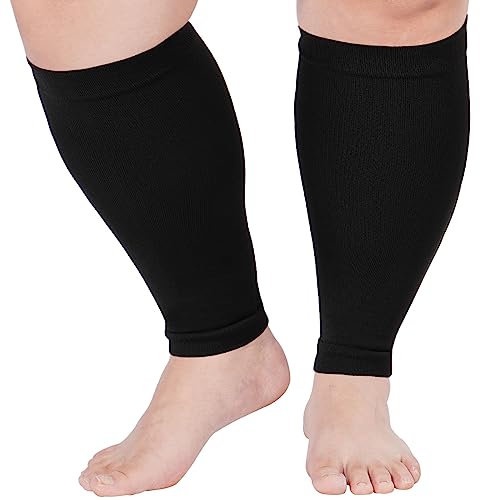 Abodhu Plus Size Compression Leg Sleeves for Women& Men 15-20mmHg Wide Calf Knee High Leg Sleeves - Image 1