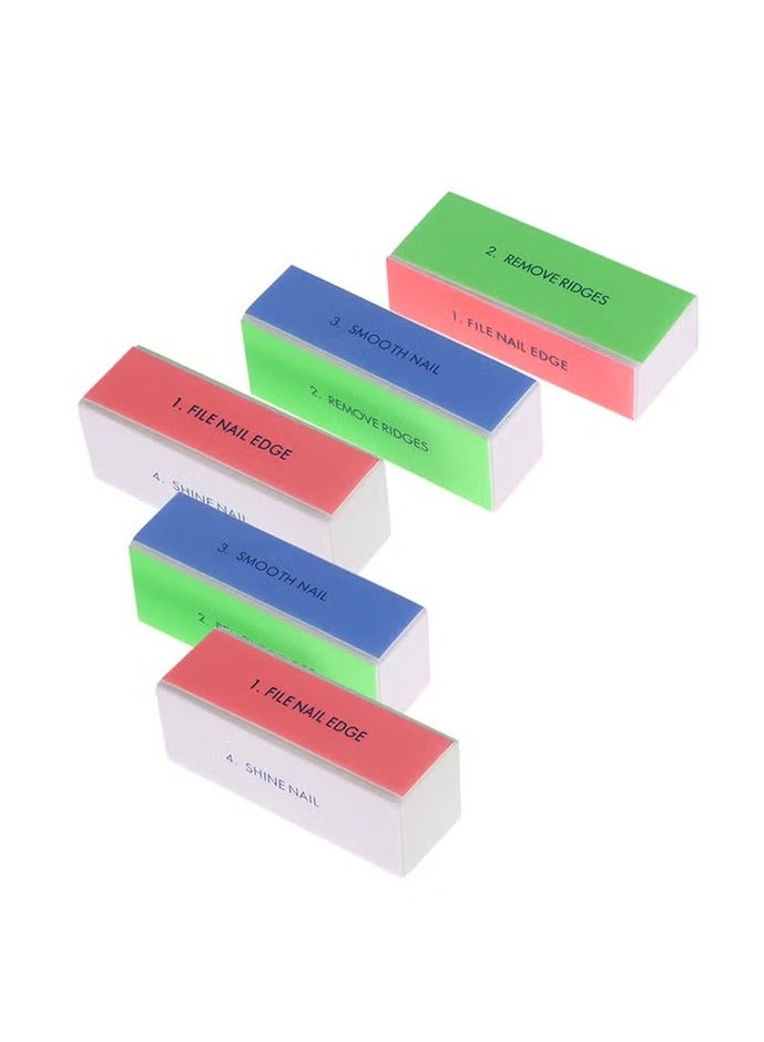 ORiTi 5-Piece Nail Buffer Block Pink/Blue/Green - Image 1