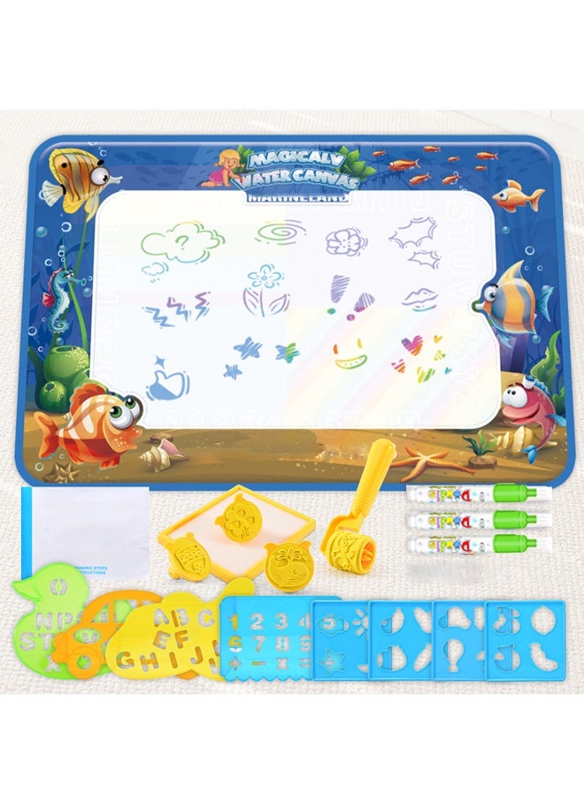 HALAMODO Water Doodle Mat - 100x80cm Large Magic Drawing Mat, Mess-Free Reusable Water Coloring Board for Kids with 8 Drawing Tools, Educational Toy for Toddlers  - Ideal for Toddler Art, Early Learning & Indoor/Outdoor Play - Image 5