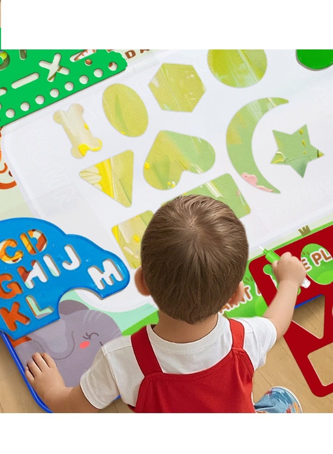 HALAMODO Water Doodle Mat - 100x80cm Large Magic Drawing Mat, Mess-Free Reusable Water Coloring Board for Kids with 8 Drawing Tools, Educational Toy for Toddlers  - Ideal for Toddler Art, Early Learning & Indoor/Outdoor Play - Image 4