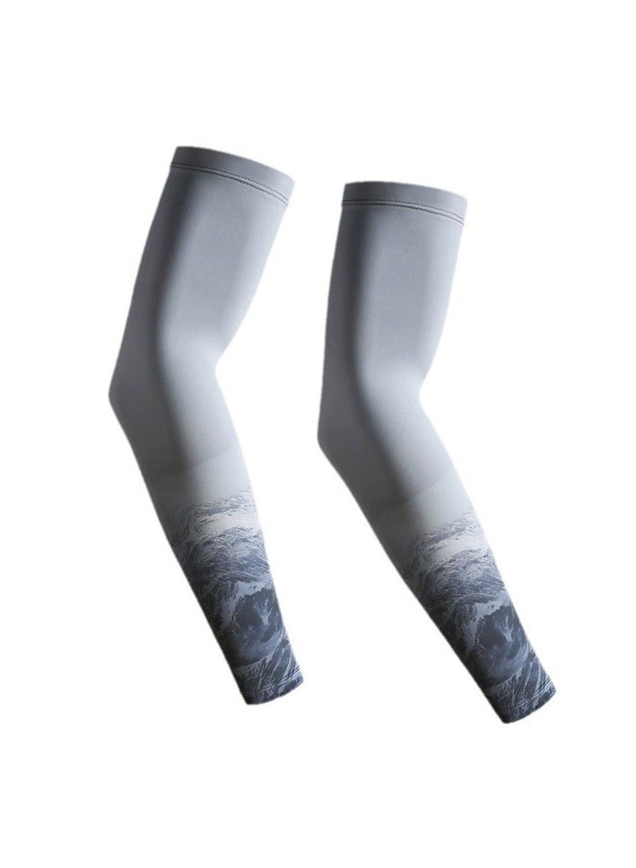 Goolsky Men’s Extended Length Gradient Ice Silk UV Protection Arm Sleeves – Cooling Sun Sleeves for Outdoor Sports/Activities - Image 2