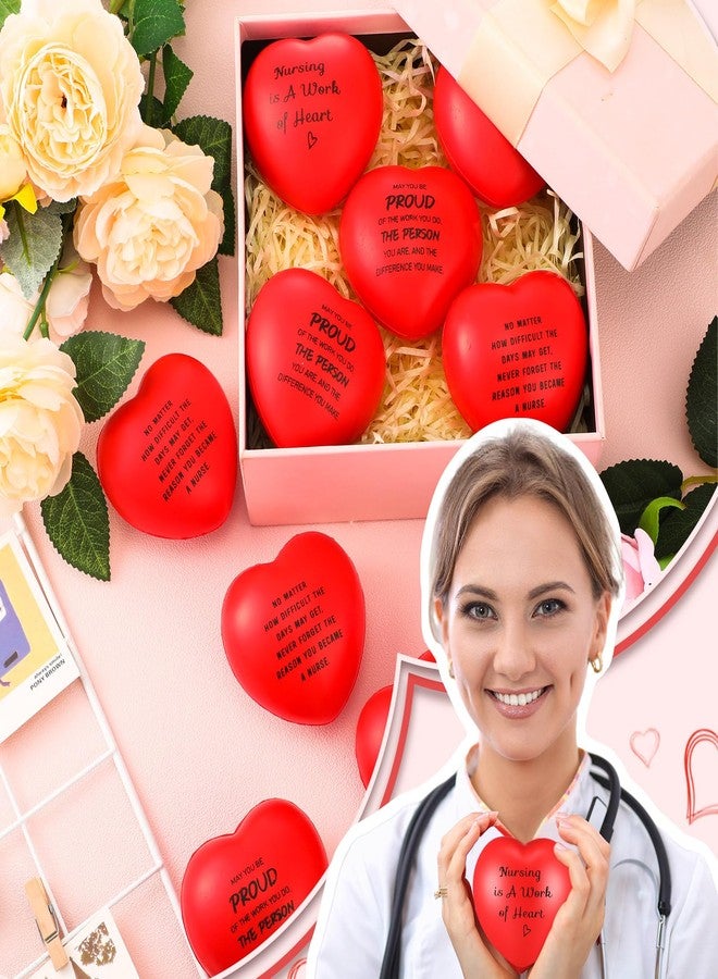 Liliful هدايا ليليفول للممرضات: كرات تخفيف التوتر الحمراء على شكل قلب، كرات إسفنجية صغيرة تحفيزية، هدايا تقديرية، لعبة ملهمة لتخفيف التوتر للممرضات ومساعدي التمريض (24 قطعة) - Image 4