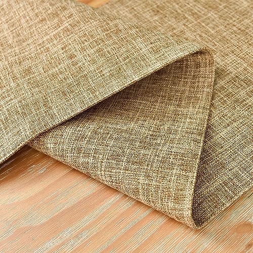 NEWISHER Farmhouse Rustic Faux Linen Table Runner Neutral Coffee Table Runners Double Layer Reversible Rectangle Runners for Daily Use Kitchen Dining Banquet Holiday 13x36 Inch - Image 4
