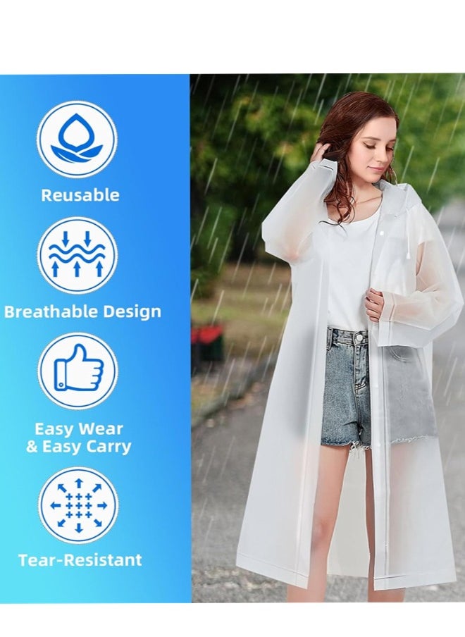 Generic Rain Poncho for Adults, 2 Pack Reusable Raincoat, Emergency Ponchos for Women/Men, Portable Waterproof Rain Cape Rain Jacket Raincoats for Outdoor Activities  - Image 4