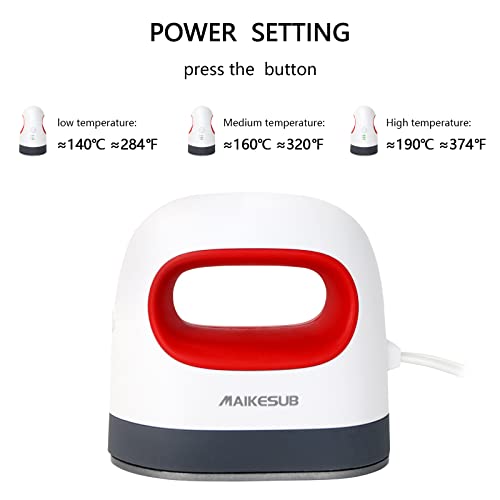 MAIKESUB Mini Heat Press Machine Easy to Use for T Shirts Shoes Hats Small HTV Iron on Vinyl Projects Portable Heating Transfer Iron Red - Image 4