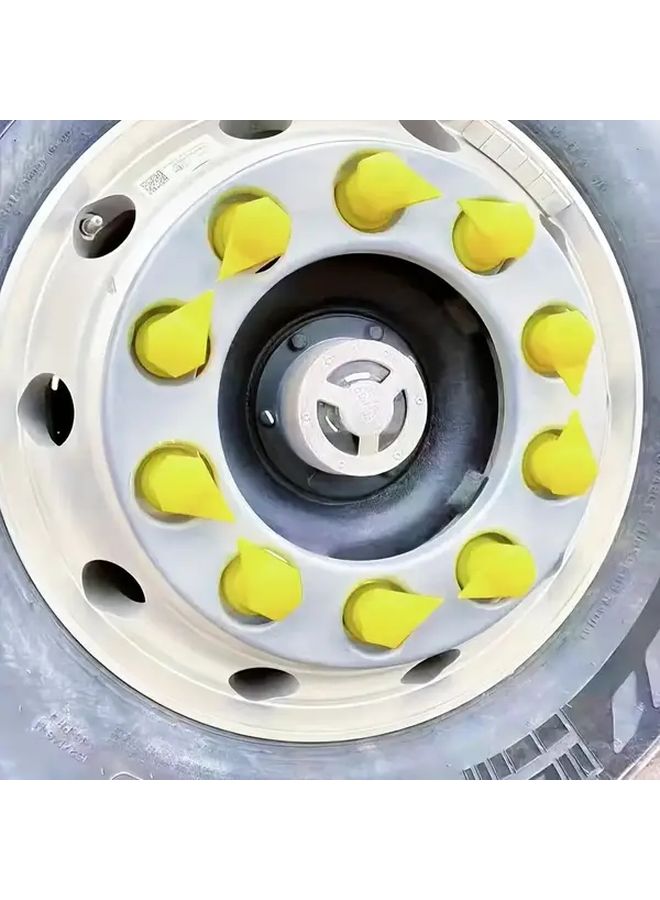 10pcs 32mm Wheel Nut Indicators With Yellow Caps For Torque Tightness Detection - Image 1