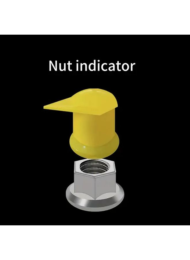 10pcs 32mm Wheel Nut Indicators With Yellow Caps For Torque Tightness Detection - Image 3