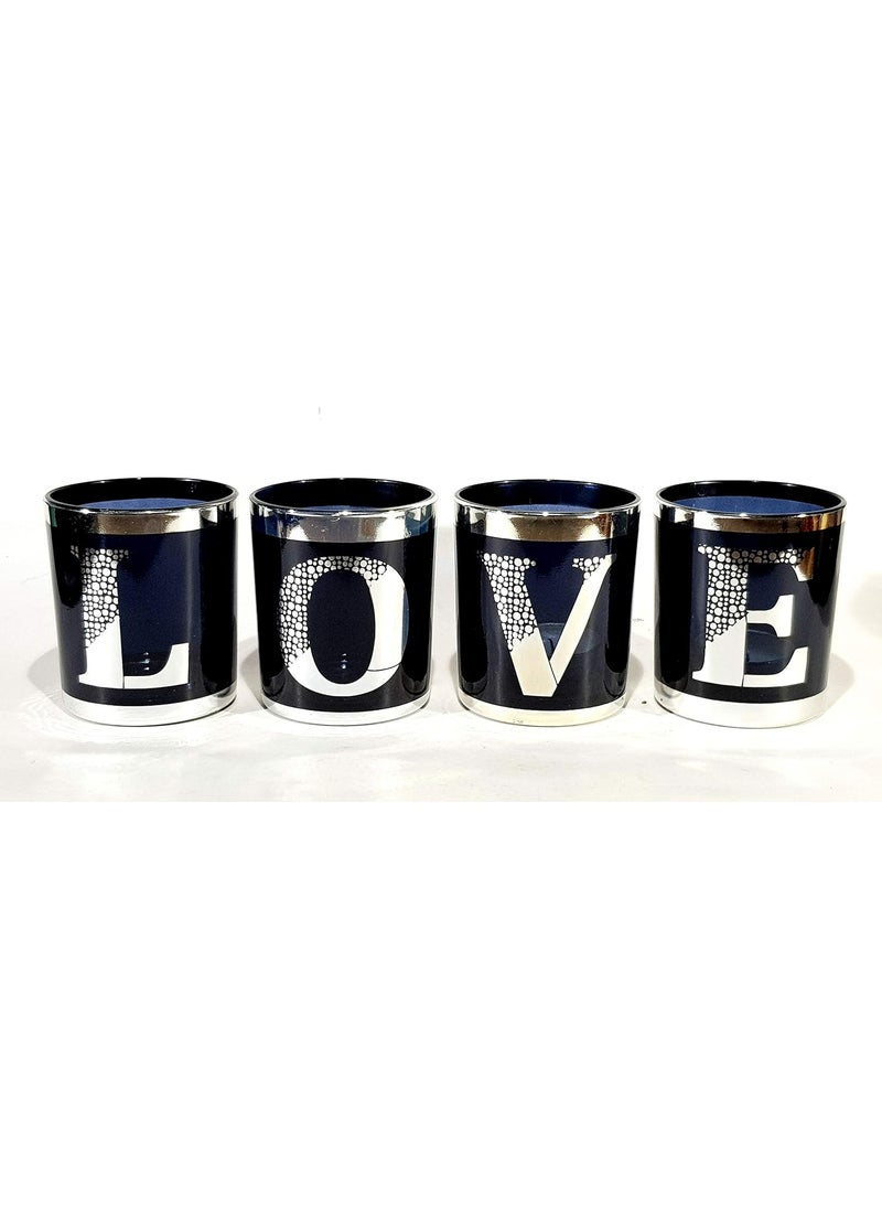 ESPLANADE eSplanade Tea Light Tealight Candle Holders  Votive Candle Holders  Valentines DayParty DecorHome DecorAnniversary  Set of 4 Silver  - Image 1