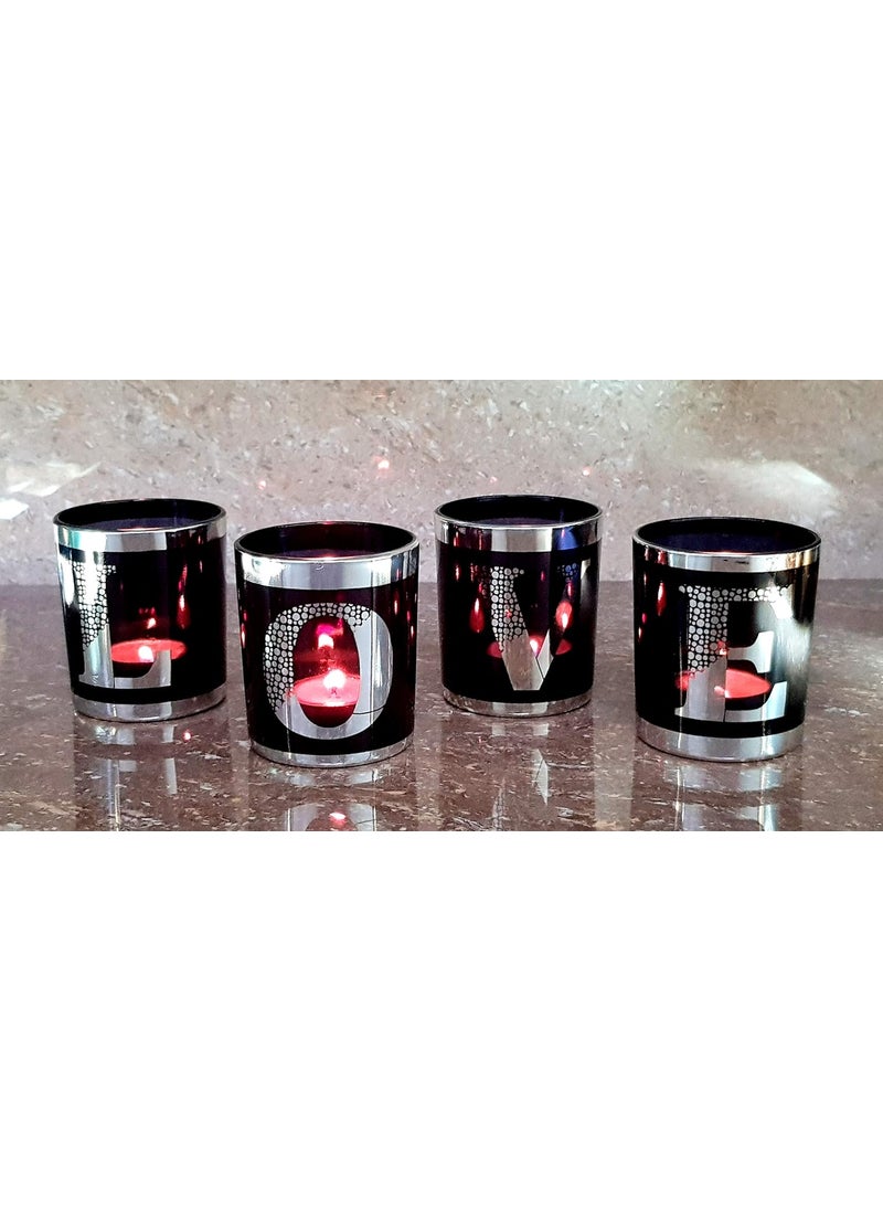 ESPLANADE eSplanade Tea Light Tealight Candle Holders  Votive Candle Holders  Valentines DayParty DecorHome DecorAnniversary  Set of 4 Silver  - Image 5