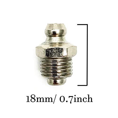 XMHF Silver Tone M8 5/16" Male Thread Straight Grease Nipple Zerk Fitting Nozzle 30Pcs - Image 2