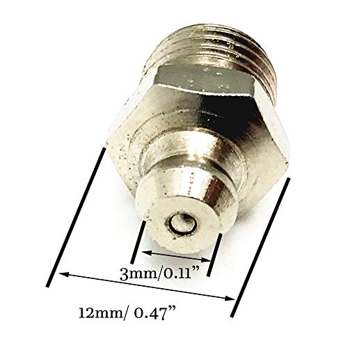 XMHF Silver Tone M8 5/16" Male Thread Straight Grease Nipple Zerk Fitting Nozzle 30Pcs - Image 3