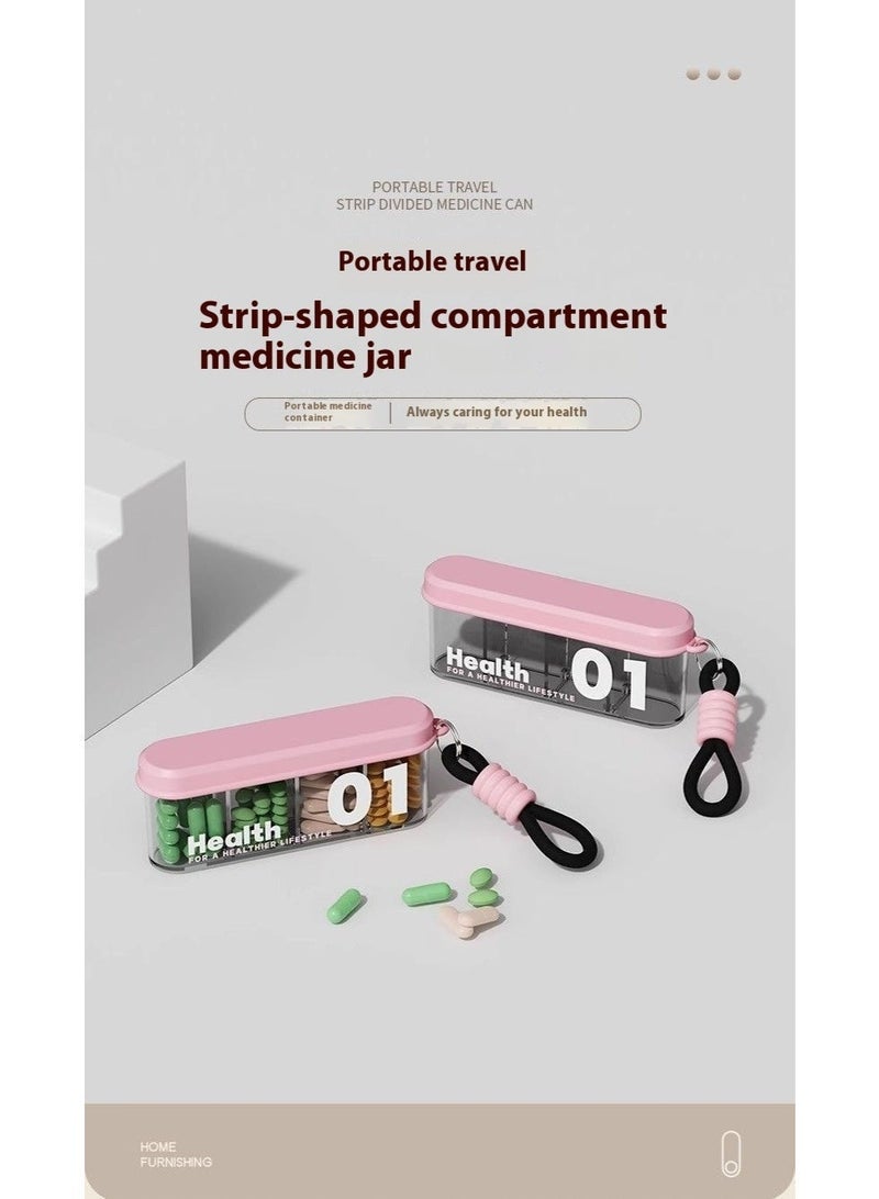 Portable 4-Compartment Pill Box Organizer with Individual Moisture-Proof Lids, Detachable Easy-Clean Design, Compact Travel Vitamin Case and Daily Supplement Container with Lanyard - Image 2