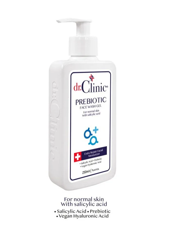 dr.Clinic جل غسول الوجه د.كلينيك بالبريبيوتيك وحمض الساليسيليك للبشرة العادية (الأزرق الداكن)