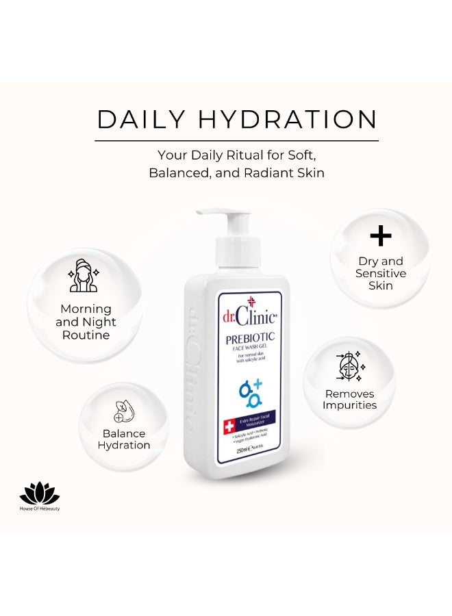 dr.Clinic DR. CLINIC | Prebiotic Face Wash Gel Cleanser | Pore-Cleansing Facial Wash | Enriched with Salicylic Acid & Prebiotics | For Normal Skin | 250 ml - Image 2