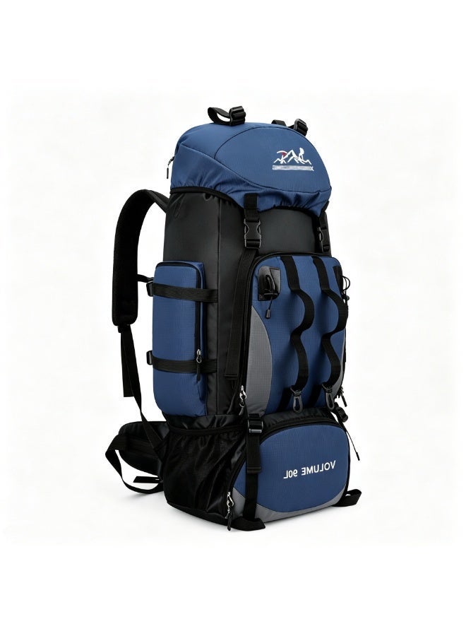 90 L Outdoor Travel Backpack,Outdoor Tactical Mountaineering Sports Backpack, Large Capacity Backpacks Blue - Image 3