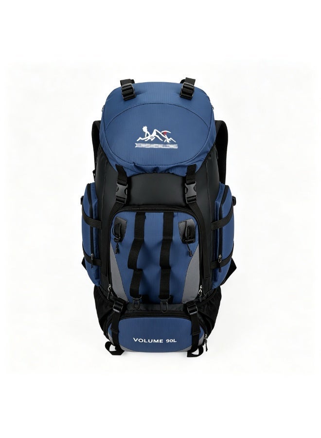 90 L Outdoor Travel Backpack,Outdoor Tactical Mountaineering Sports Backpack, Large Capacity Backpacks Blue - Image 5