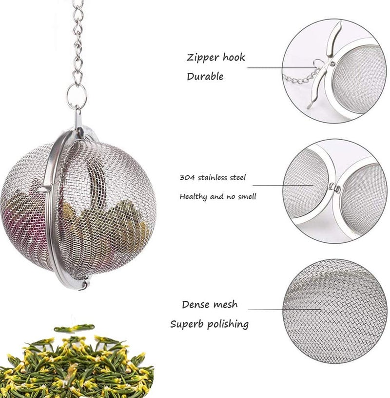 pepplo® 1PCS Tea Infuser, Upgraded Tea Strainer, Premium Tea Infusers for Loose Tea, Tea Steeper, Tea Ball for Tea Flavoring Herbal Spices Seasonings (Medium) - Image 3
