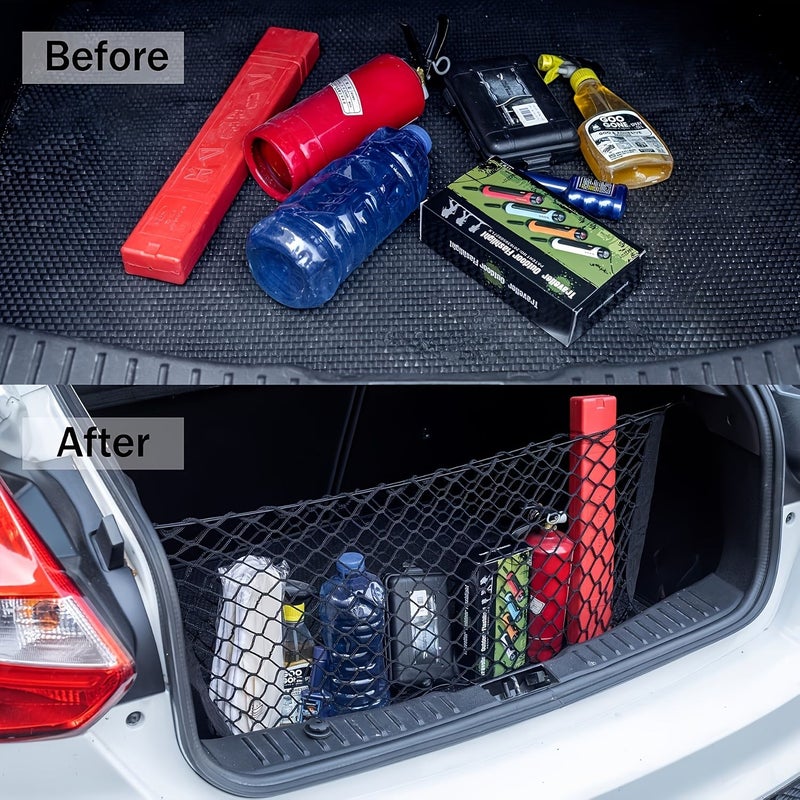 Nylon Elastic Car Trunk Storage Mesh Bag 90x40cm Dual Network - Image 5