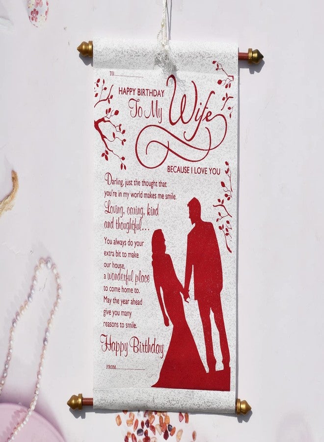 Natali Traders Birthday Scroll Card For Wife - B'Day Greeting Card Gift for Wifey (H 30 x L 20 CM) - Image 4