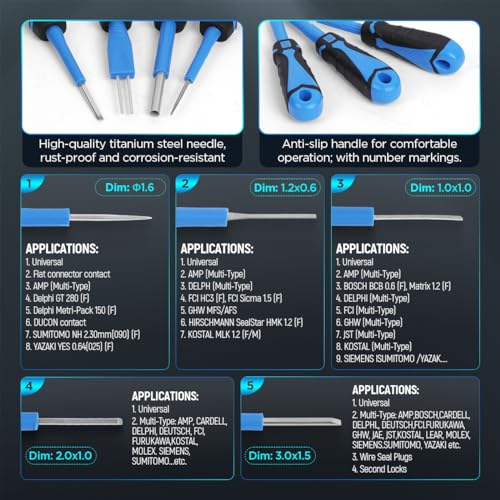 CMTOOL Terminal Removal Tool Kit 30PCS Terminal Ejector Kit, Upgraded Depinning Tool Automotive Electrical Pin Removal Tool, Car Pin Extractor - Image 3