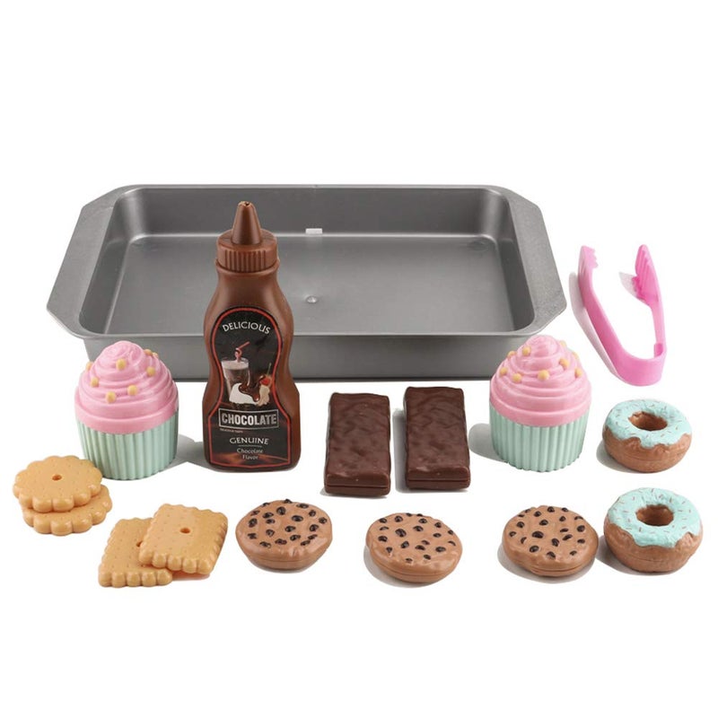 Elitoky Cookie Play Food Set, Play Food for Kids Kitchen - Toy Food Accessories - Toy Foods with Play Baking Cookies and Cupcakes Plastic Food for Pretend Play, Kids Toddler Childrens Birthday Gifts - Image 3
