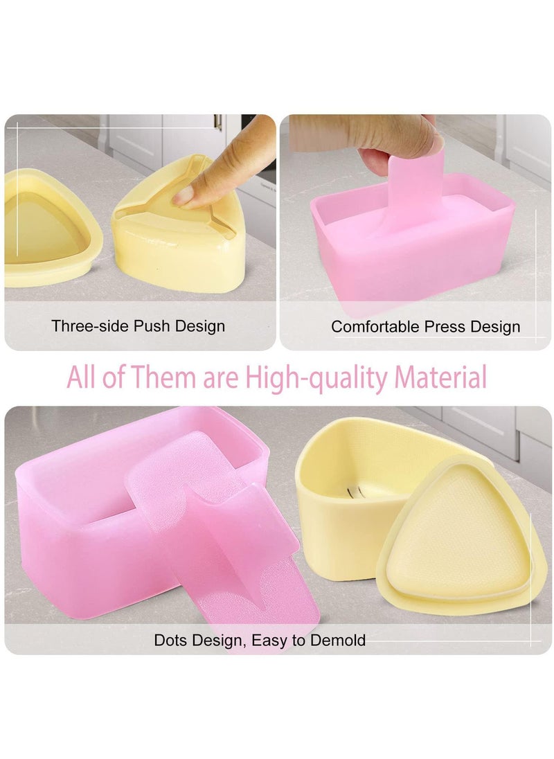 Sweet seven 4-Pack Onigiri Mold Set - Rice Mold Maker Kit for Kids' Lunch, Bento, and Home DIY - Classic Triangle Rice Ball Maker Sushi Mold  - Image 3